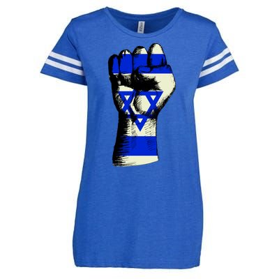 Israel Flag Fist Enza Ladies Jersey Football T-Shirt