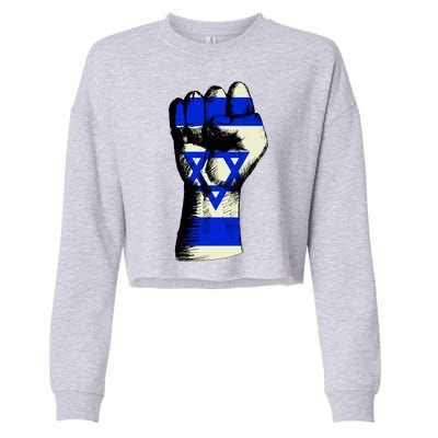 Israel Flag Fist Cropped Pullover Crew