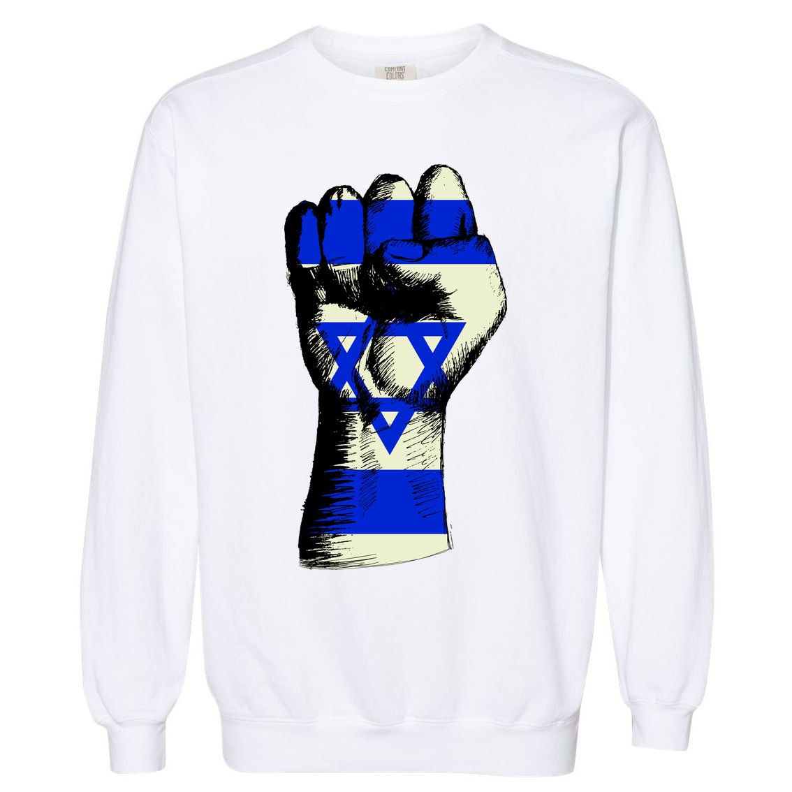 Israel Flag Fist Garment-Dyed Sweatshirt