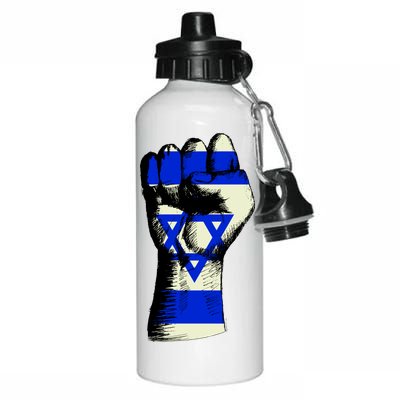 Israel Flag Fist Aluminum Water Bottle