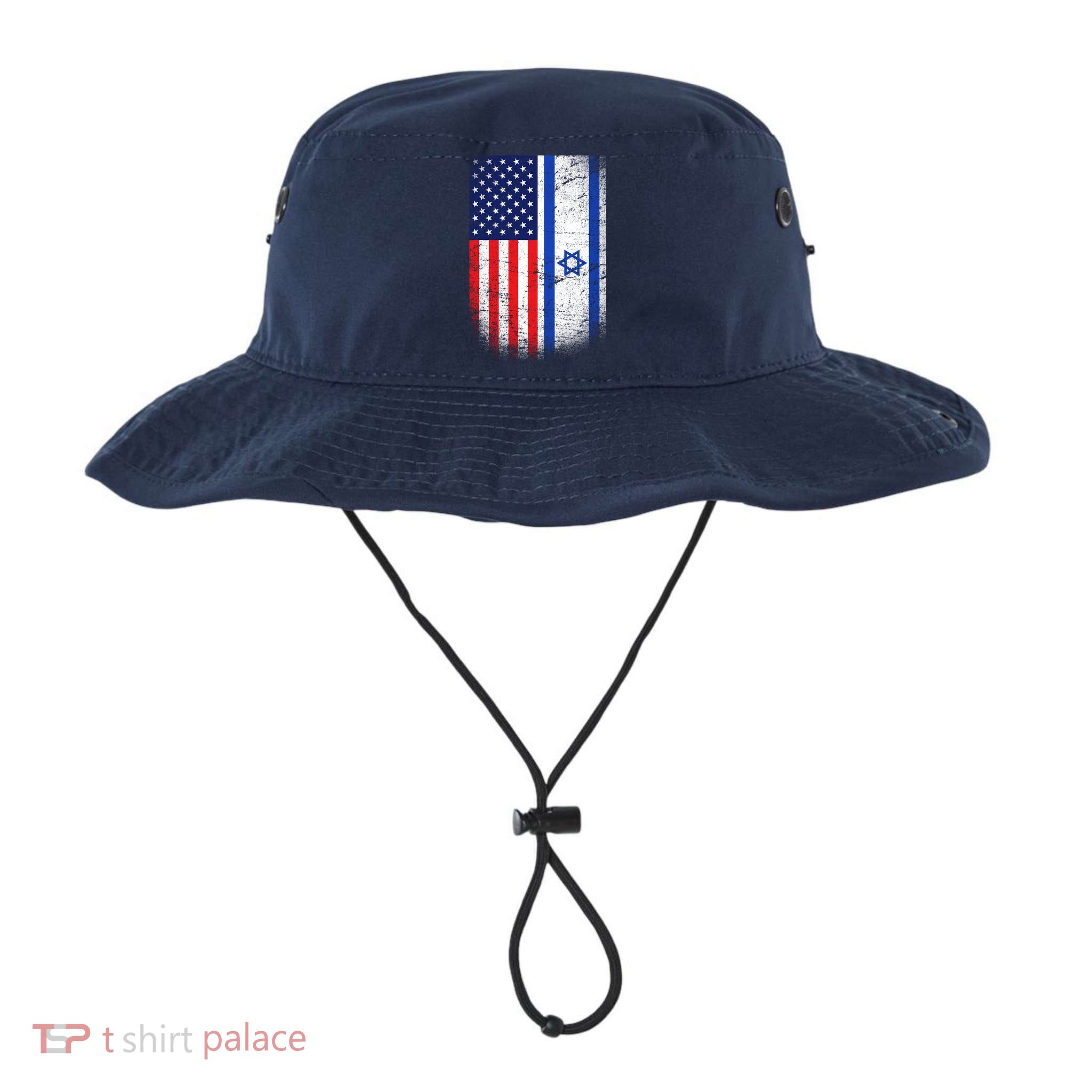 Israel Jewish American Flag Bucket Hat