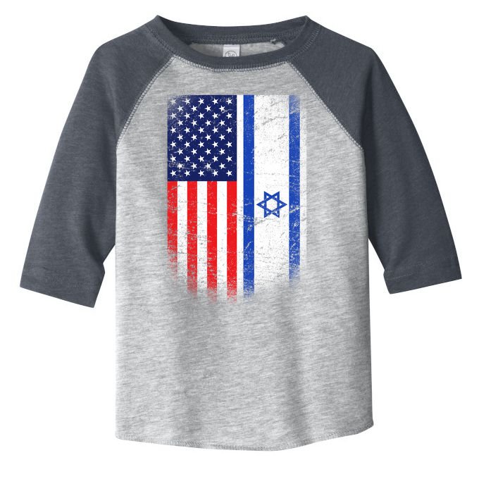 Israel Jewish American Flag Toddler Fine Jersey T-Shirt