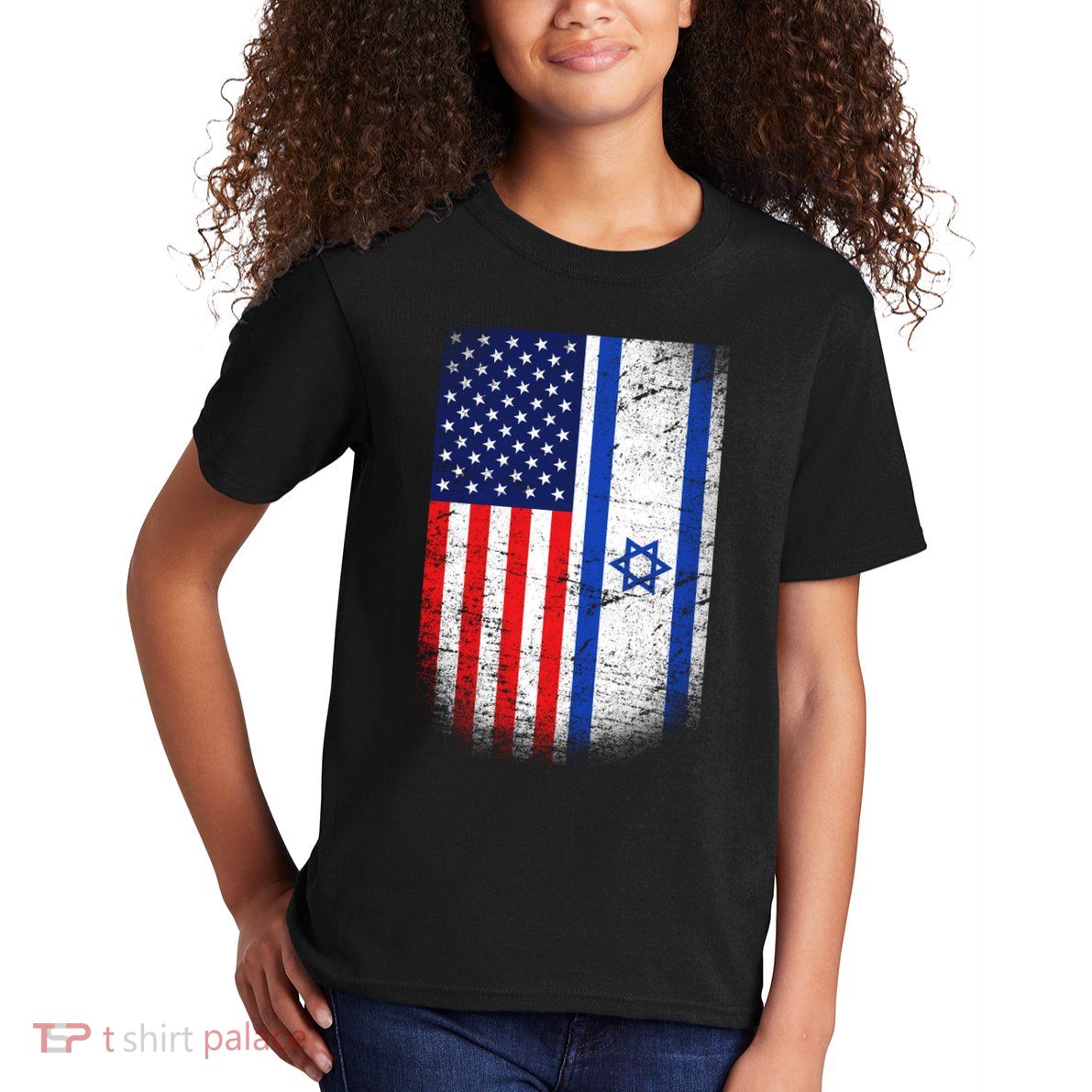 Israel Jewish American Flag Kids T-Shirt