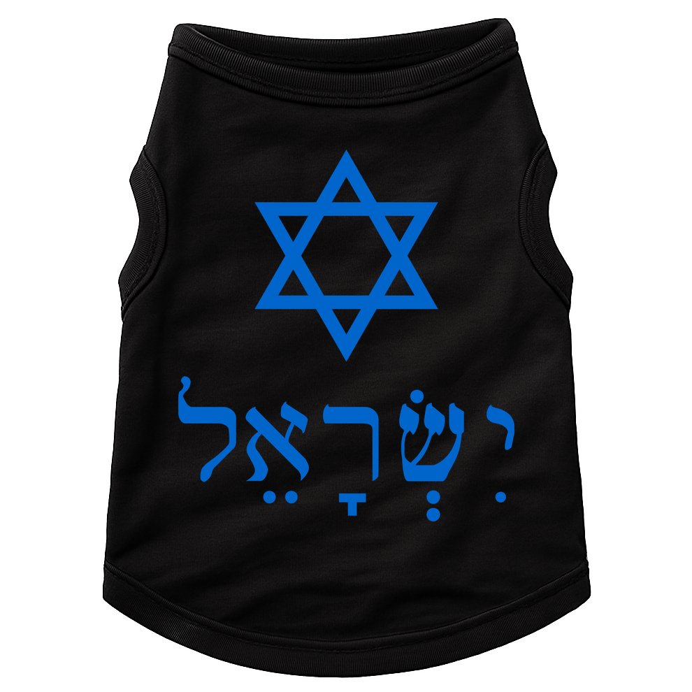 Israel Star Of David In Hebrew Doggie Tank