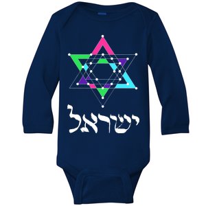 Israel Star Of David Sacred Geometry Baby Long Sleeve Bodysuit