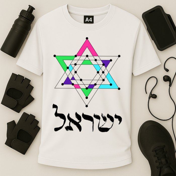 Israel Star Of David Sacred Geometry Cooling Performance Crew T-Shirt