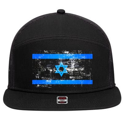 Israel Vintage Flag 7 Panel Mesh Trucker Snapback Hat