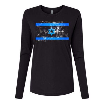 Israel Vintage Flag Womens Cotton Relaxed Long Sleeve T-Shirt