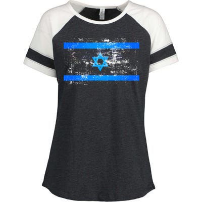 Israel Vintage Flag Enza Ladies Jersey Colorblock Tee