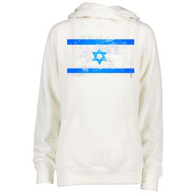 Israel Vintage Flag Womens Funnel Neck Pullover Hood