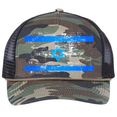 Israel Vintage Flag Retro Rope Trucker Hat Cap