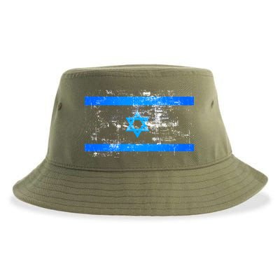 Israel Vintage Flag Sustainable Bucket Hat