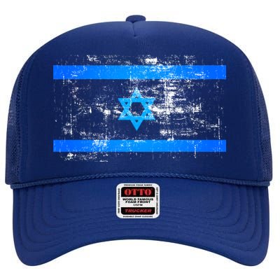 Israel Vintage Flag High Crown Mesh Back Trucker Hat