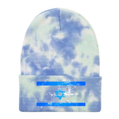 Israel Vintage Flag Tie Dye 12in Knit Beanie