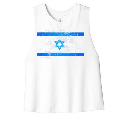 Israel Vintage Flag Women's Racerback Cropped Tank