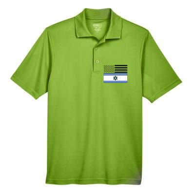 Israeli American Flag Men's Origin Performance Pique Polo