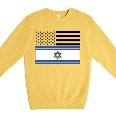 Israeli American Flag Premium Crewneck Sweatshirt