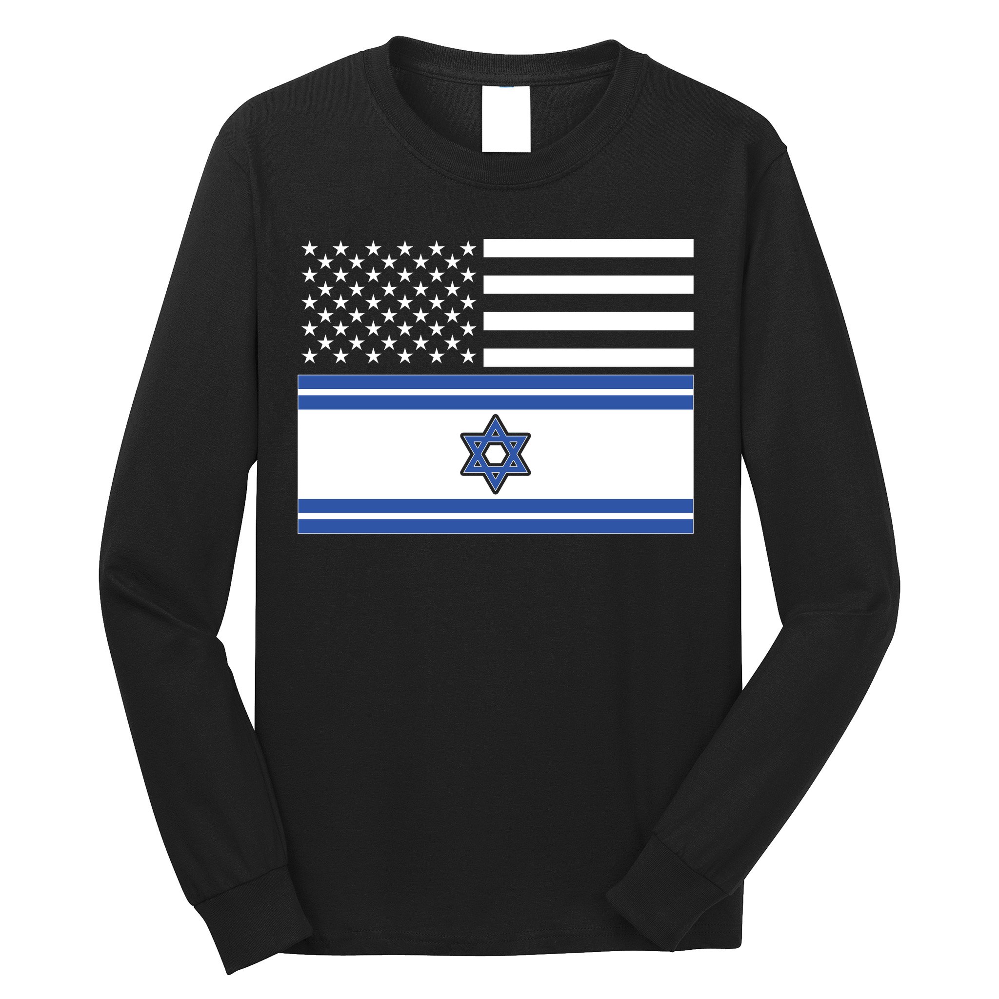 Israeli American Flag Long Sleeve Shirt