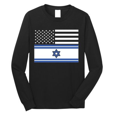 Israeli American Flag Long Sleeve Shirt