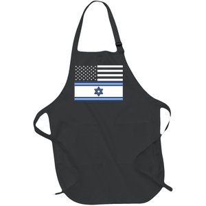 Israeli American Flag Full-Length Apron With Pockets