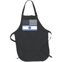 Israeli American Flag Full-Length Apron With Pockets