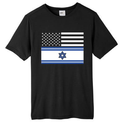 Israeli American Flag Tall Fusion ChromaSoft Performance T-Shirt