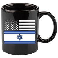 Israeli American Flag 11oz C Handle Ceramic Mug