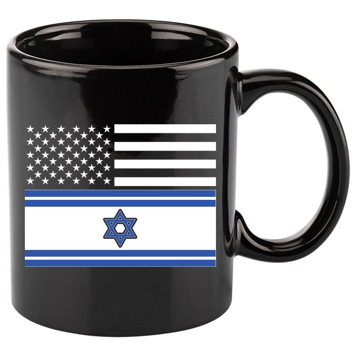 Israeli American Flag 11oz C Handle Ceramic Mug