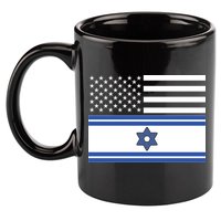 Israeli American Flag 11oz C Handle Ceramic Mug