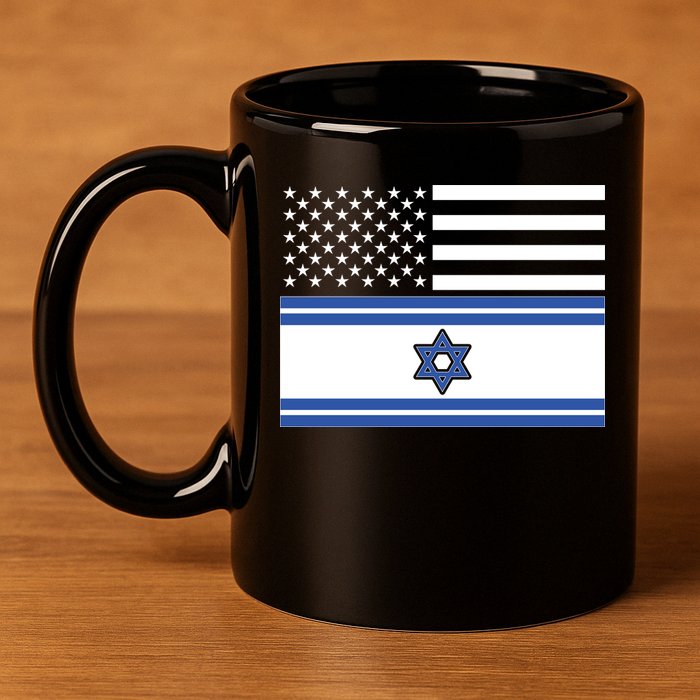 Israeli American Flag 11oz C Handle Ceramic Mug