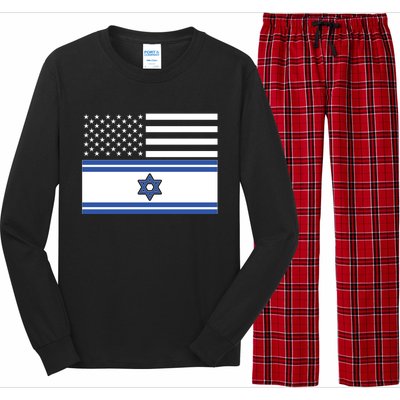 Israeli American Flag Long Sleeve Pajama Set