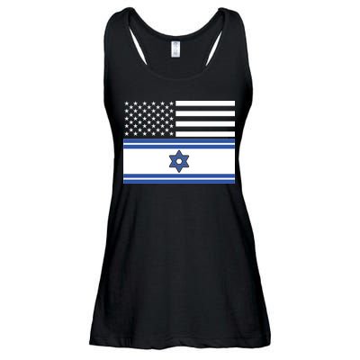 Israeli American Flag Ladies Essential Flowy Tank