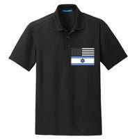 Israeli American Flag Dry Zone Grid Polo