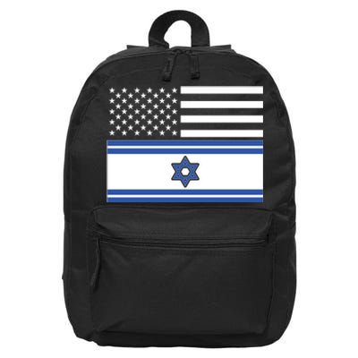 Israeli American Flag 16 in Basic Backpack