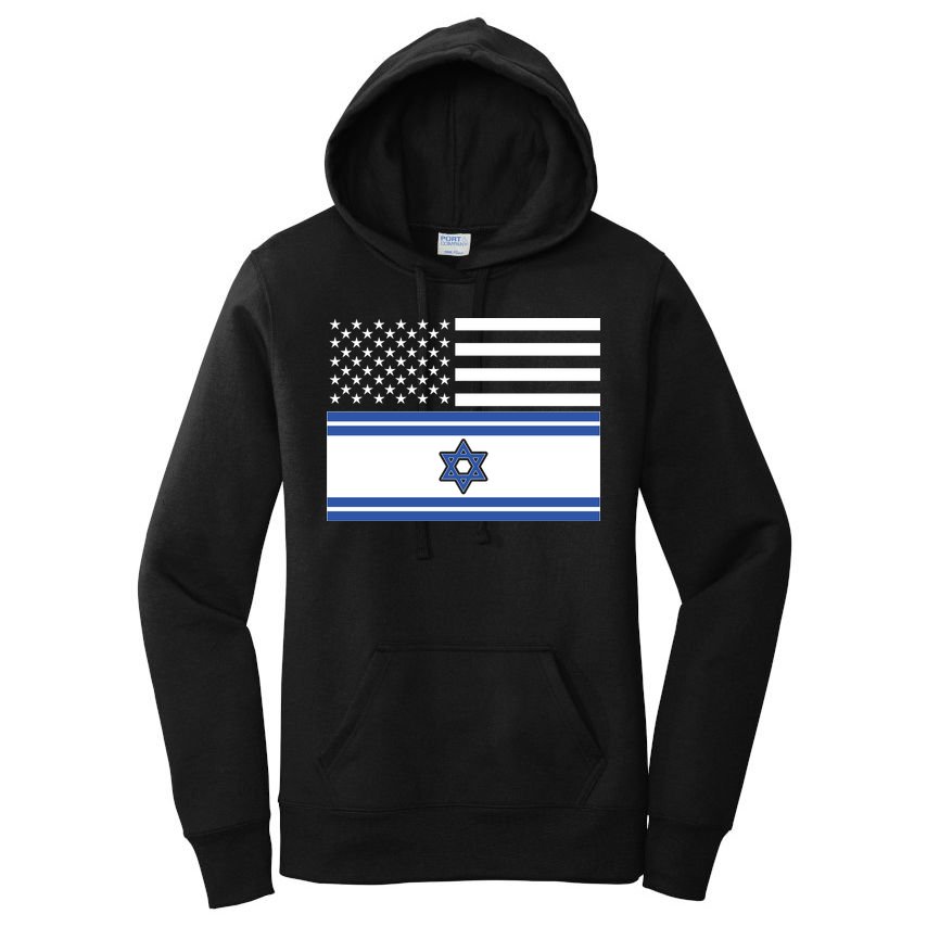 Israeli American Flag Women's Pullover Hoodie