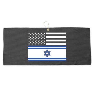 Israeli American Flag Large Microfiber Waffle Golf Towel