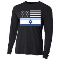 Israeli American Flag Cooling Performance Long Sleeve Crew