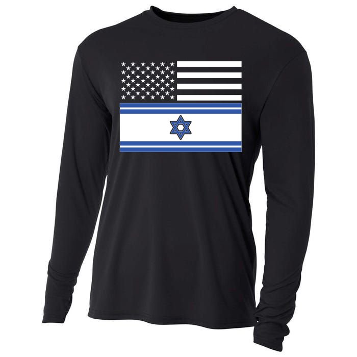 Israeli American Flag Cooling Performance Long Sleeve Crew