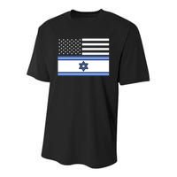 Israeli American Flag Youth Performance Sprint T-Shirt