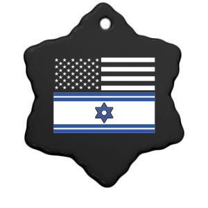 Israeli American Flag Ceramic Star Ornament