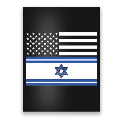 Israeli American Flag Poster