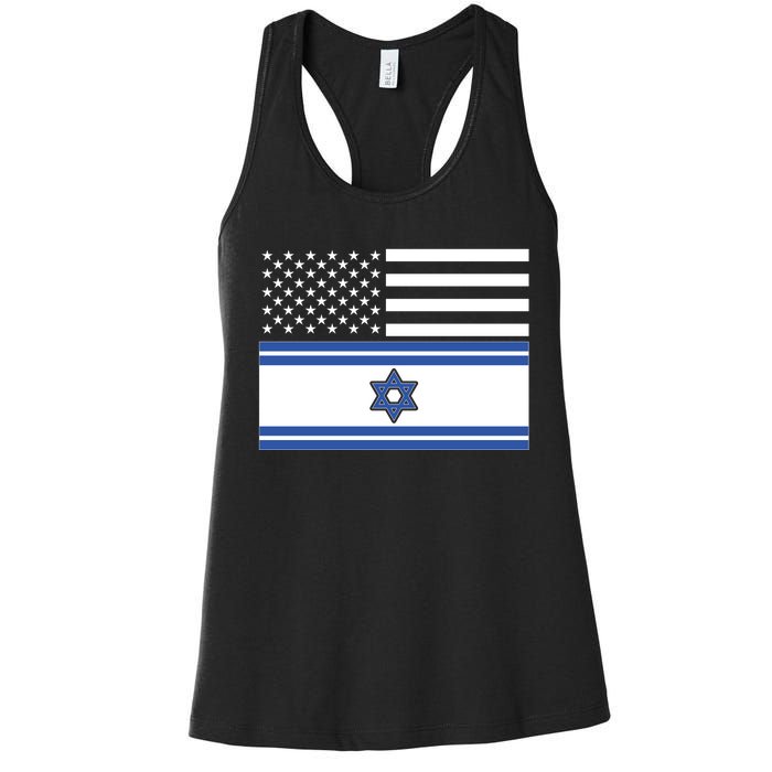 Israeli American Flag Women's Racerback Tank