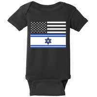 Israeli American Flag Baby Bodysuit