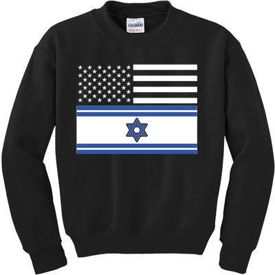 Israeli American Flag Kids Sweatshirt