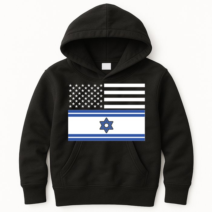 Israeli American Flag Kids Hoodie