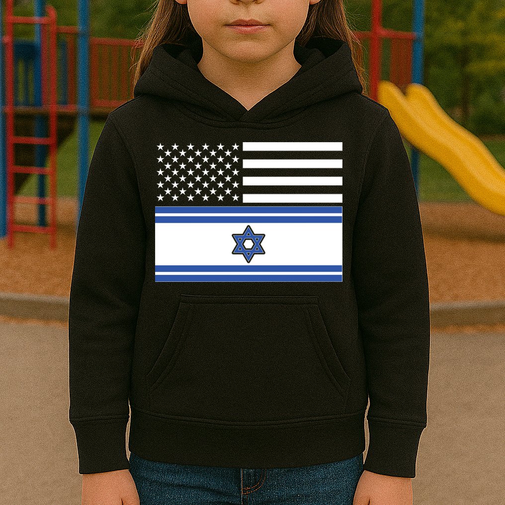 Israeli American Flag Kids Hoodie
