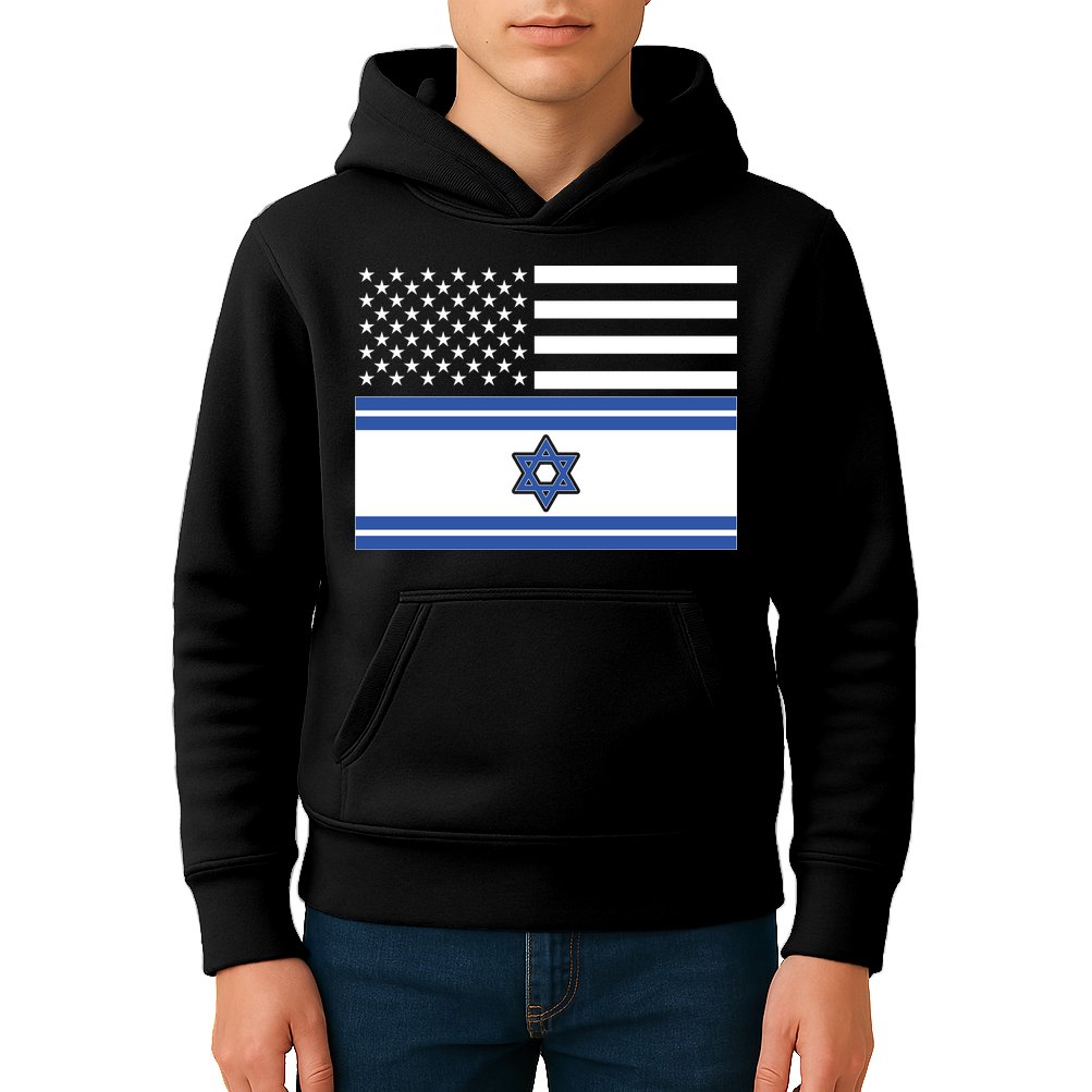 Israeli American Flag Kids Hoodie