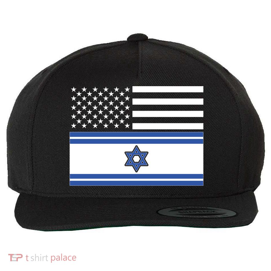 Israeli American Flag Wool Snapback Cap