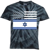 Israeli American Flag Kids Tie-Dye T-Shirt