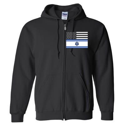 Israeli American Flag Full Zip Hoodie